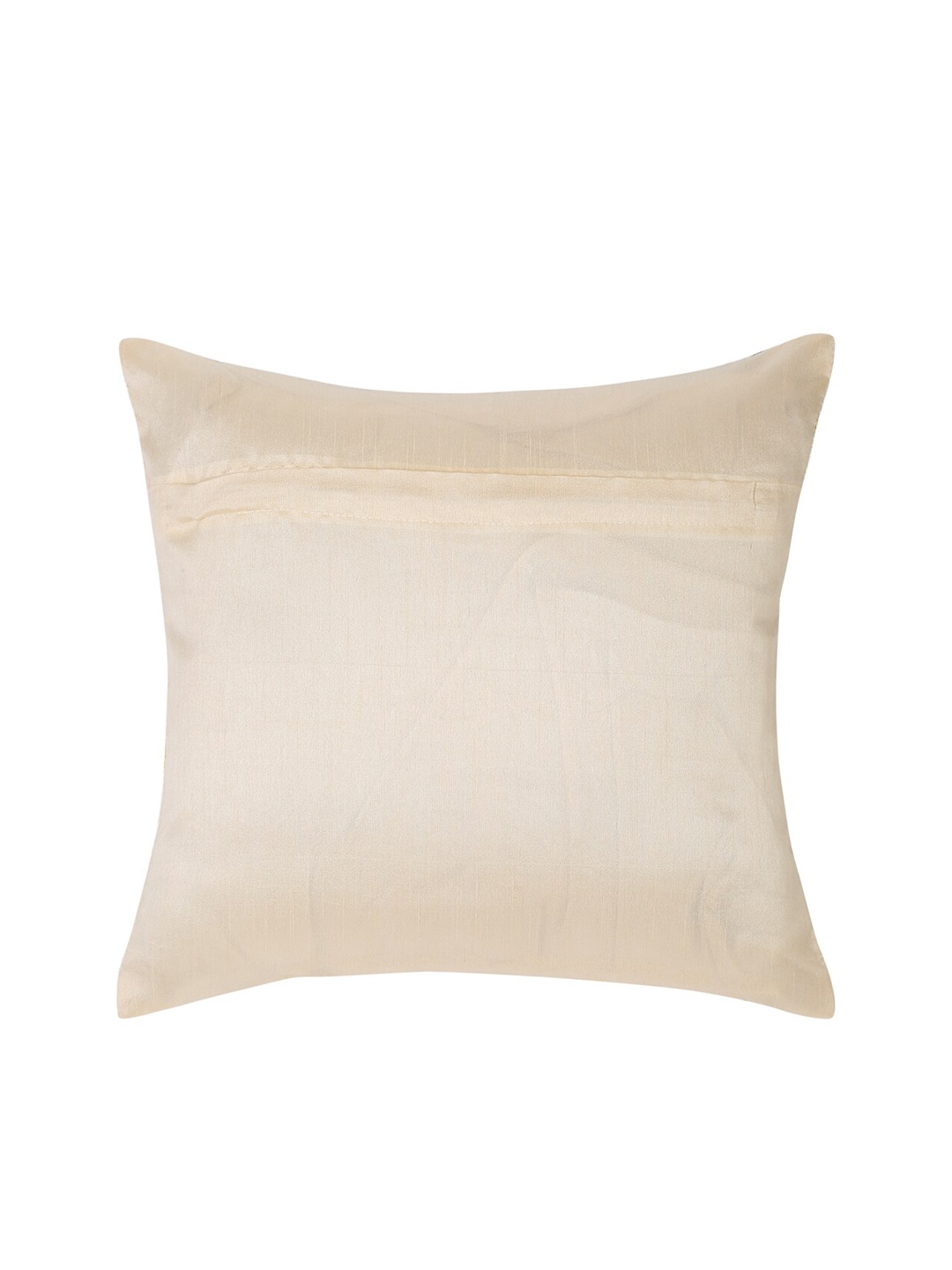 

MULTITEX Off White & Blue Geometric Velvet Square Cushion Covers