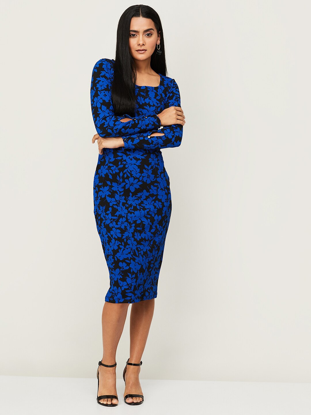 

CODE by Lifestyle Black Floral Sheath Dress