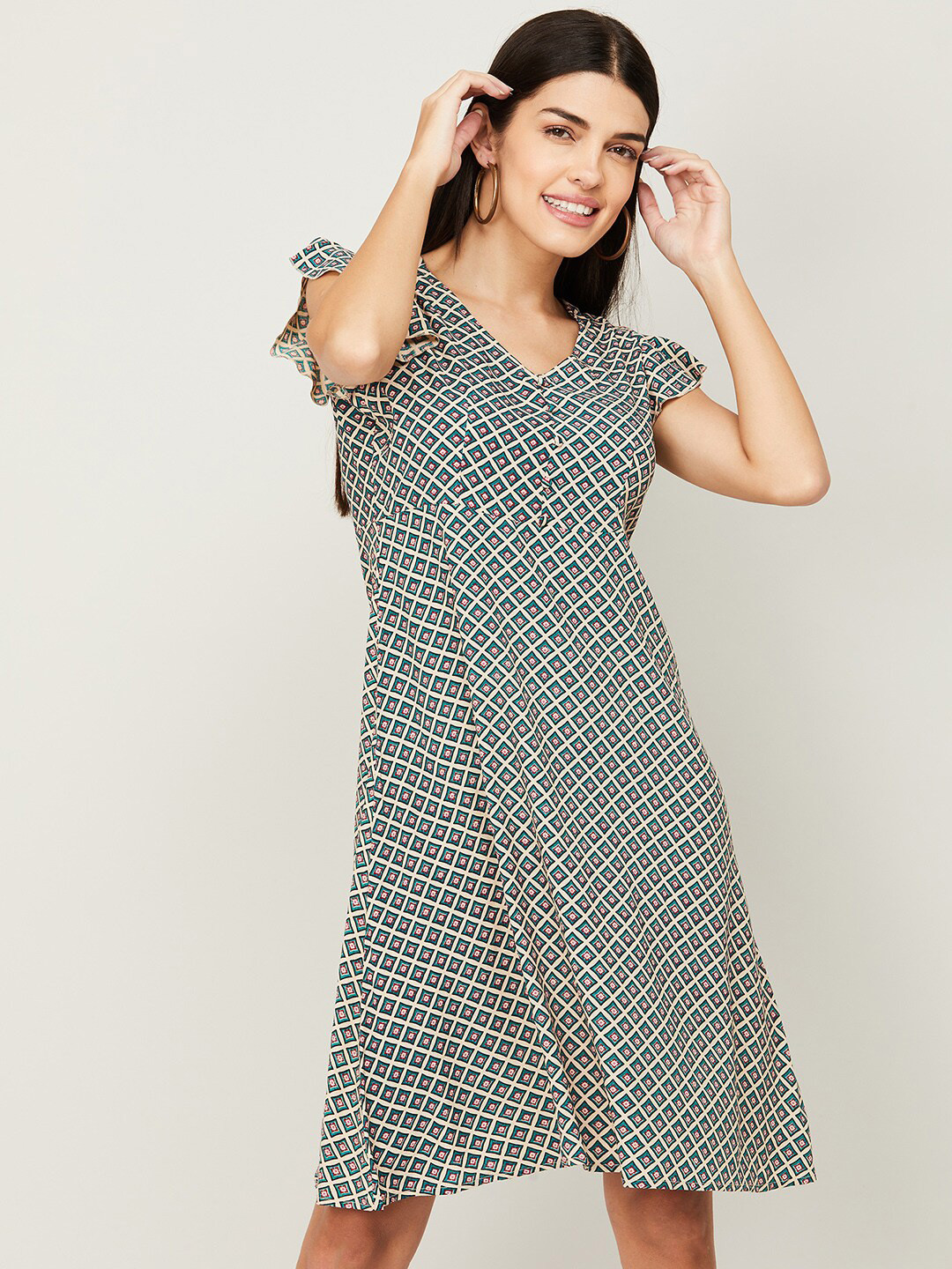

Fame Forever by Lifestyle Beige A-Line Dress