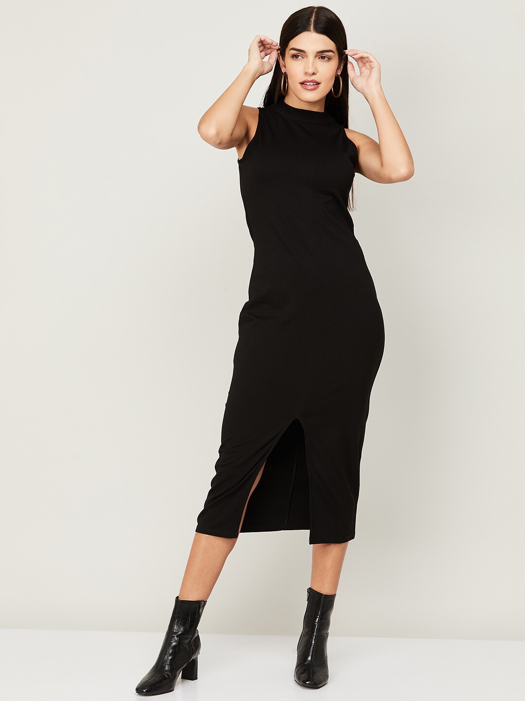 

Ginger by Lifestyle Black Striped Jumper Midi Dress