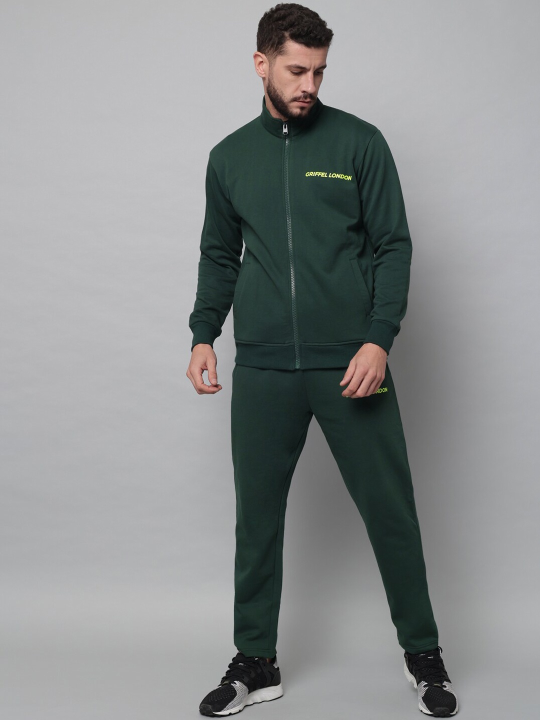 

GRIFFEL Men Green Solid Tracksuits