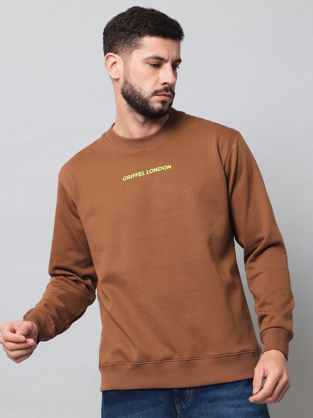 

GRIFFEL Men Navy Blue Sweatshirt