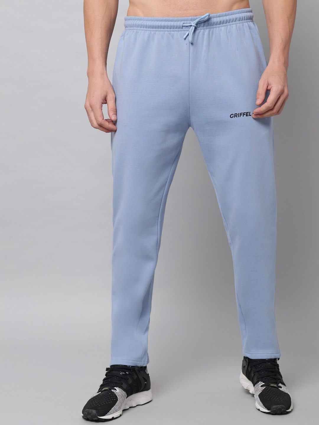 

GRIFFEL Men Blue Solid Cotton Track Pants