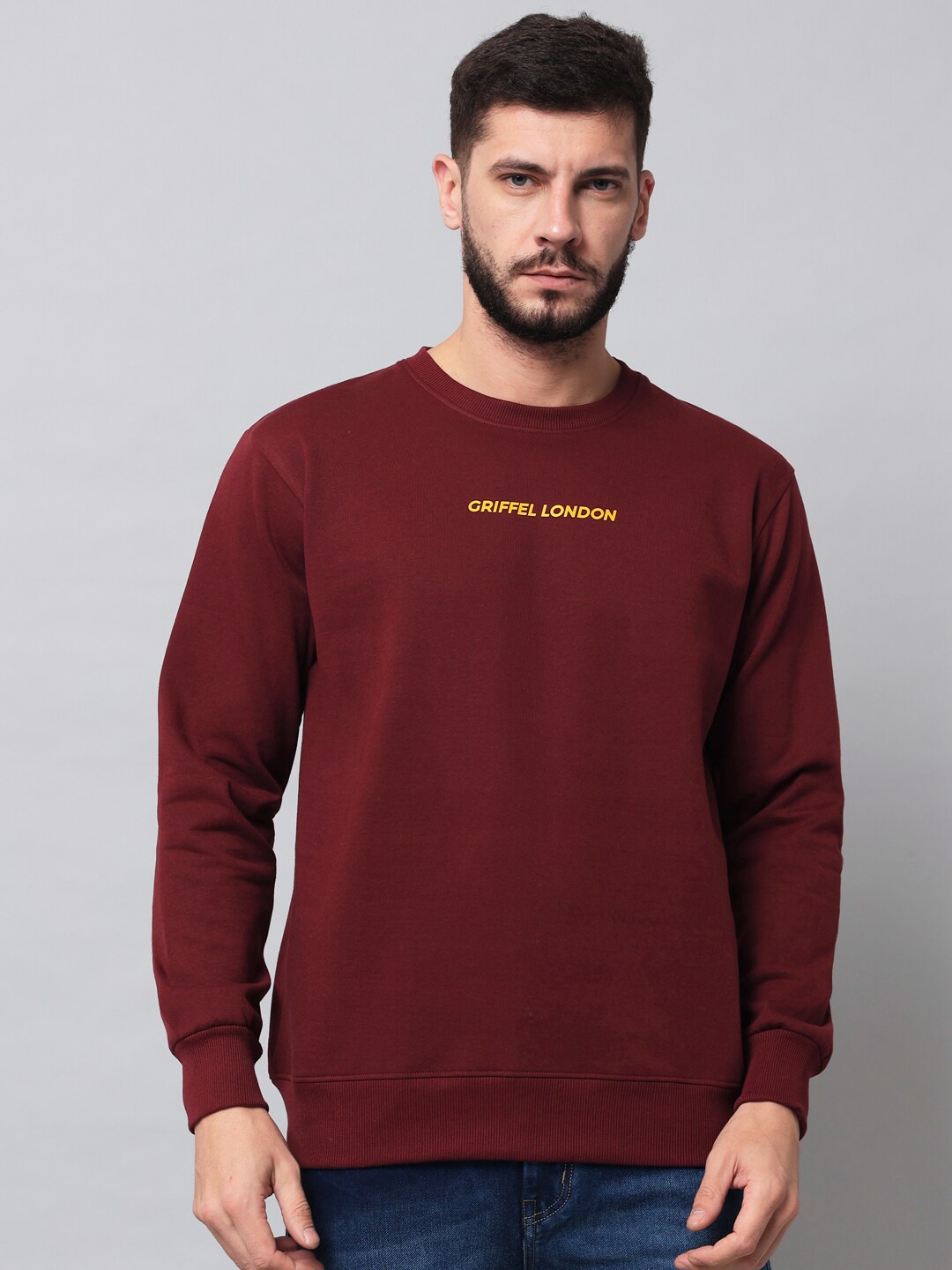 

GRIFFEL Men Black Printed Sweatshirt