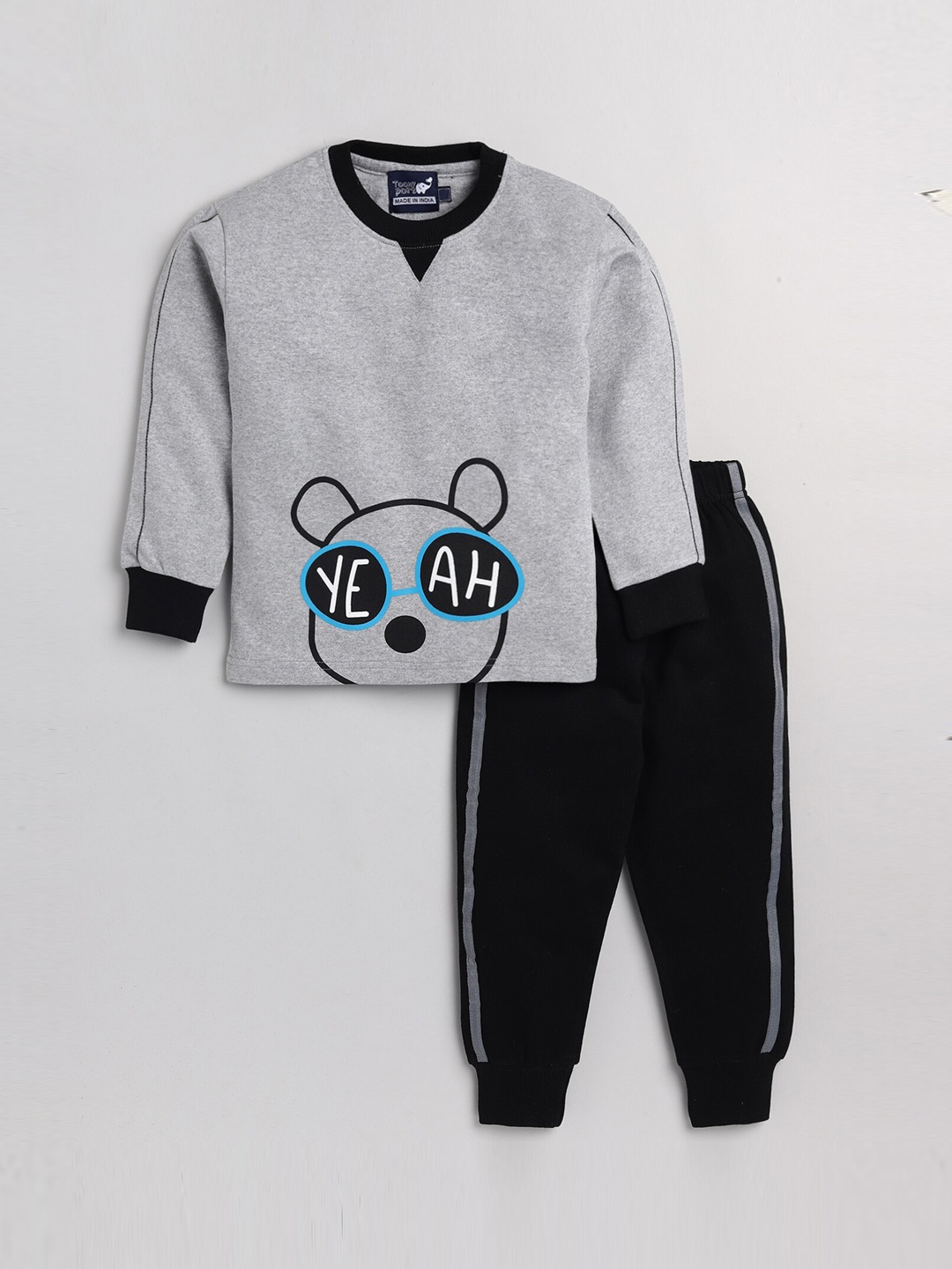 

Toonyport Boys Grey & Black Printed Tracksuits