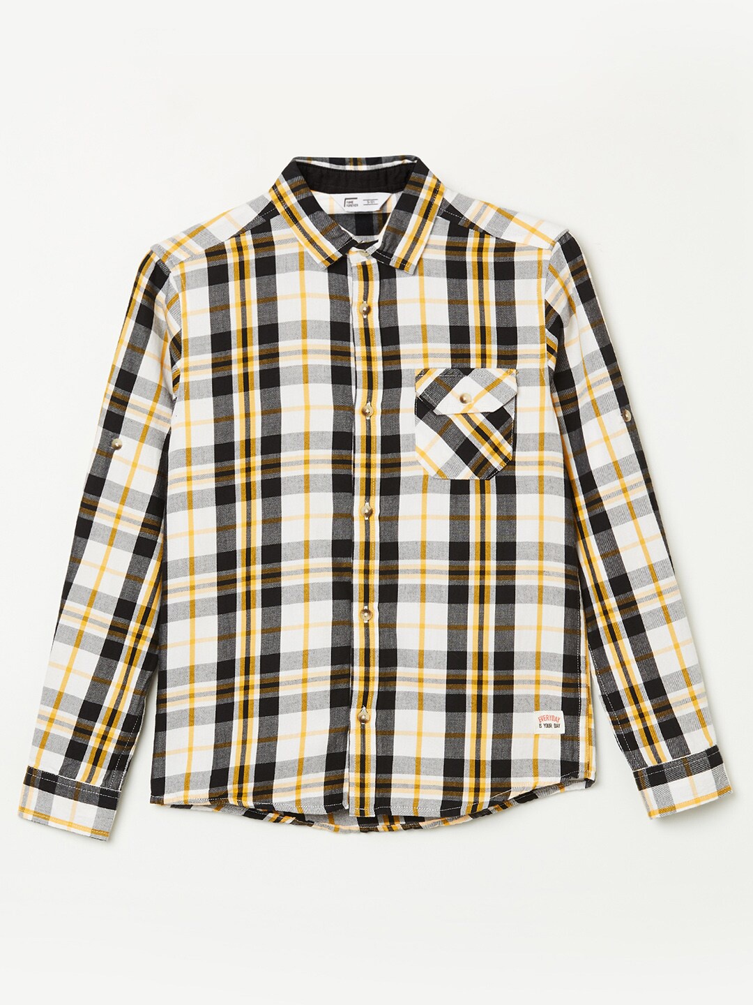 

Fame Forever by Lifestyle Boys Black Tartan Checks Checked Casual Shirt