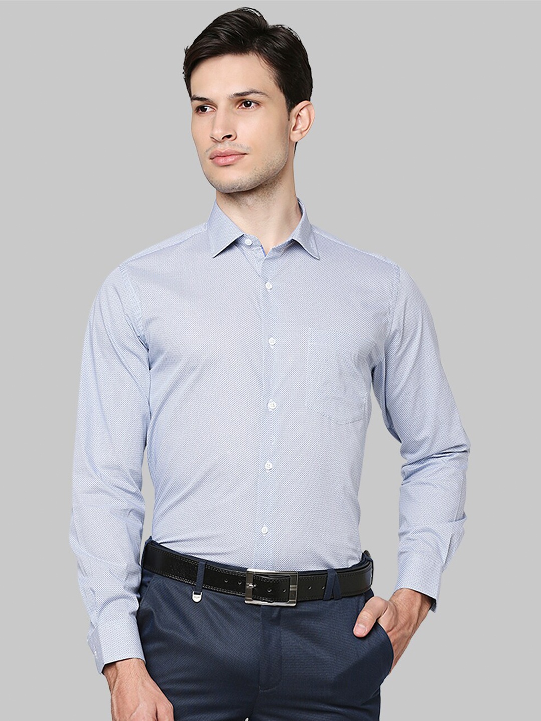 

Park Avenue Men Blue Slim Fit Printed Formal Shirt