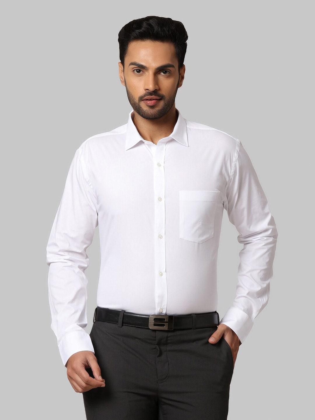 

Park Avenue Men White Slim Fit Formal Shirt