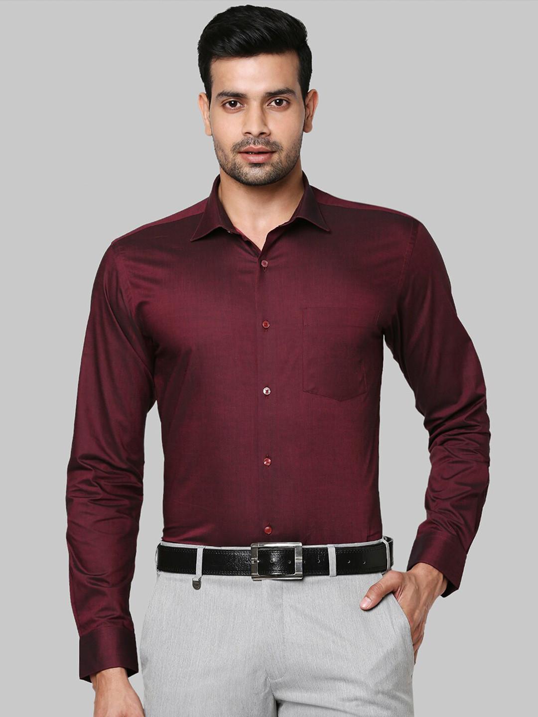 

Park Avenue Men Maroon Slim Fit Formal Shirt