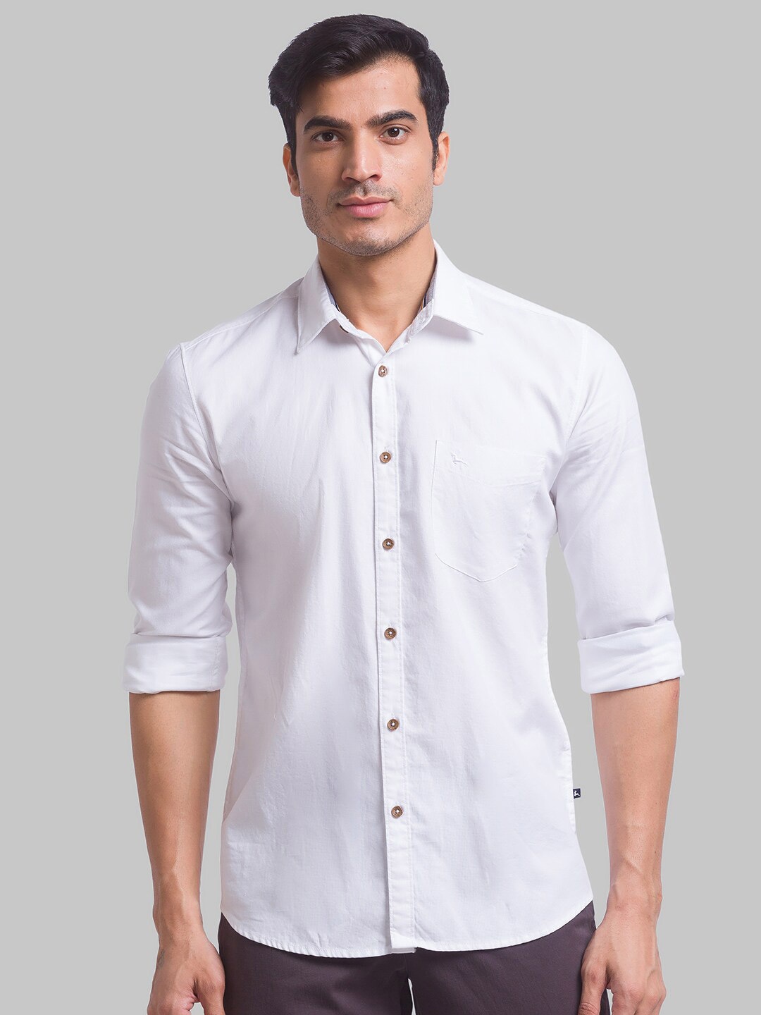 

Parx Men White Slim Fit Casual Shirt