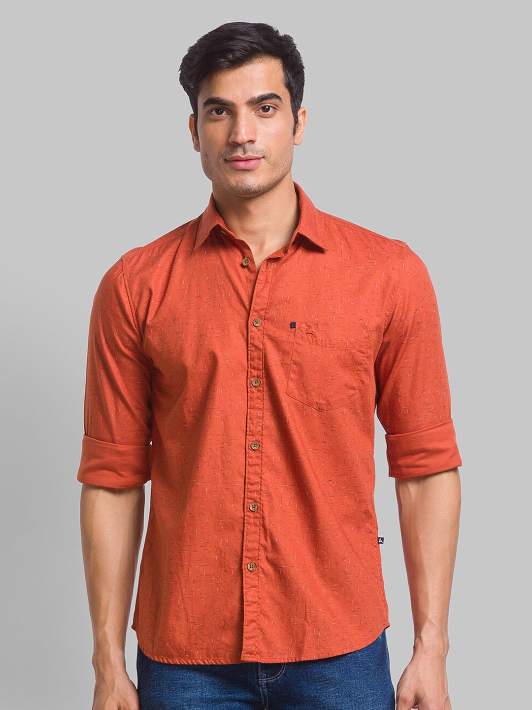 

Parx Men Brown Slim Fit Casual Shirt