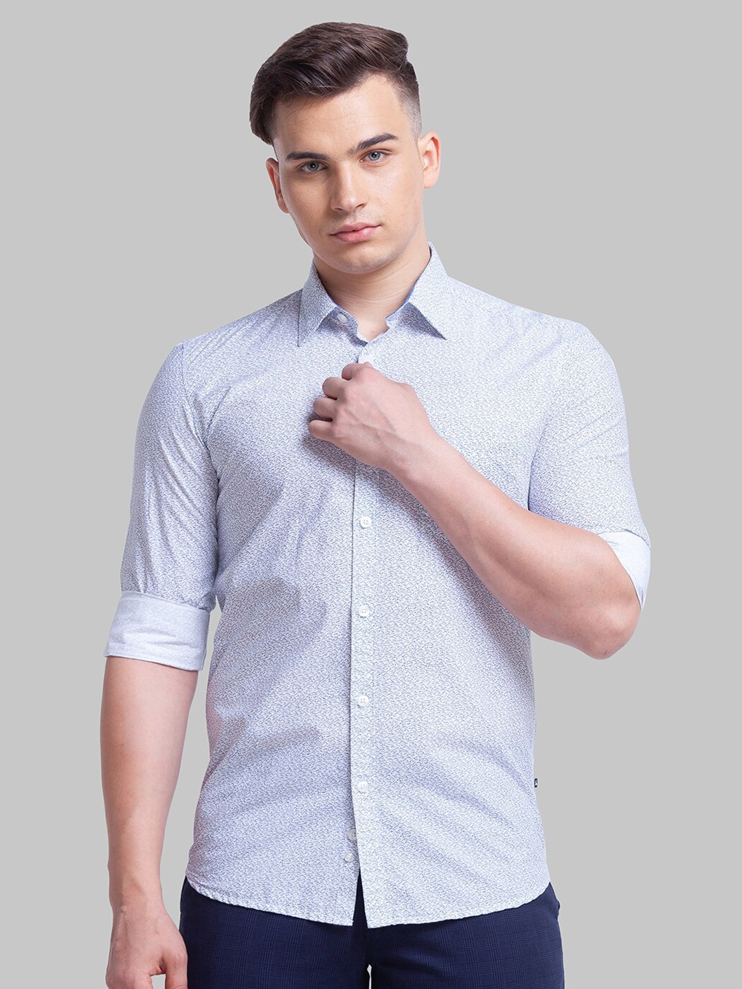 

Parx Men White Slim Fit Printed Casual Shirt