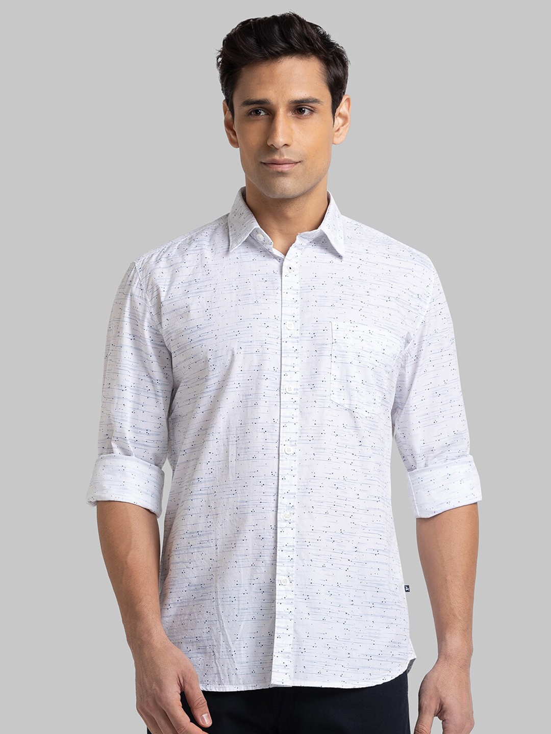

Parx Men White Slim Fit Printed Casual Shirt
