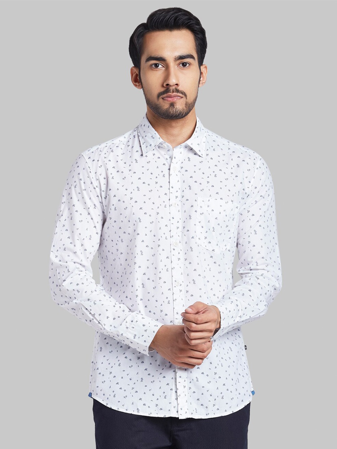 

Parx Men White Slim Fit Printed Casual Shirt