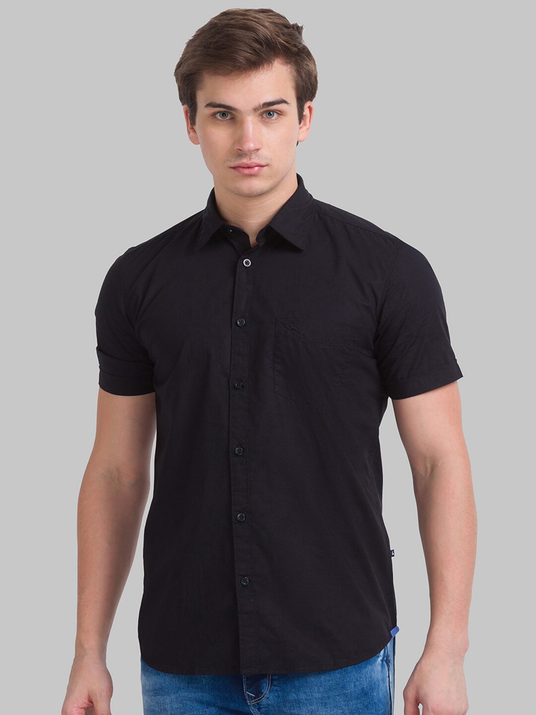 

Parx Men Black Slim Fit Casual Shirt