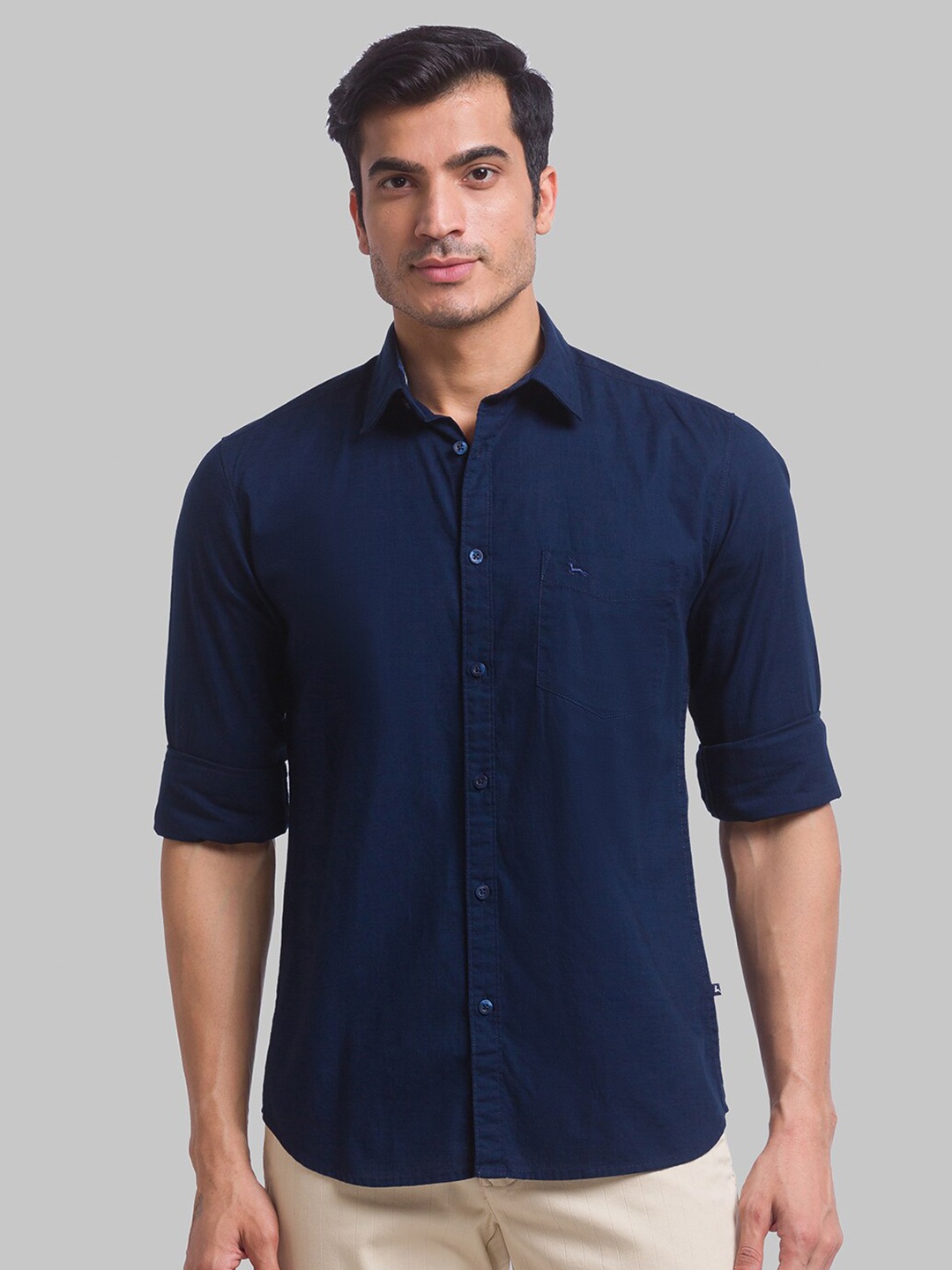 

Parx Men Blue Slim Fit Casual Shirt
