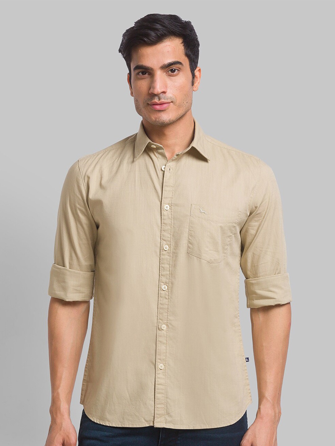 

Parx Men Beige Slim Fit Casual Shirt