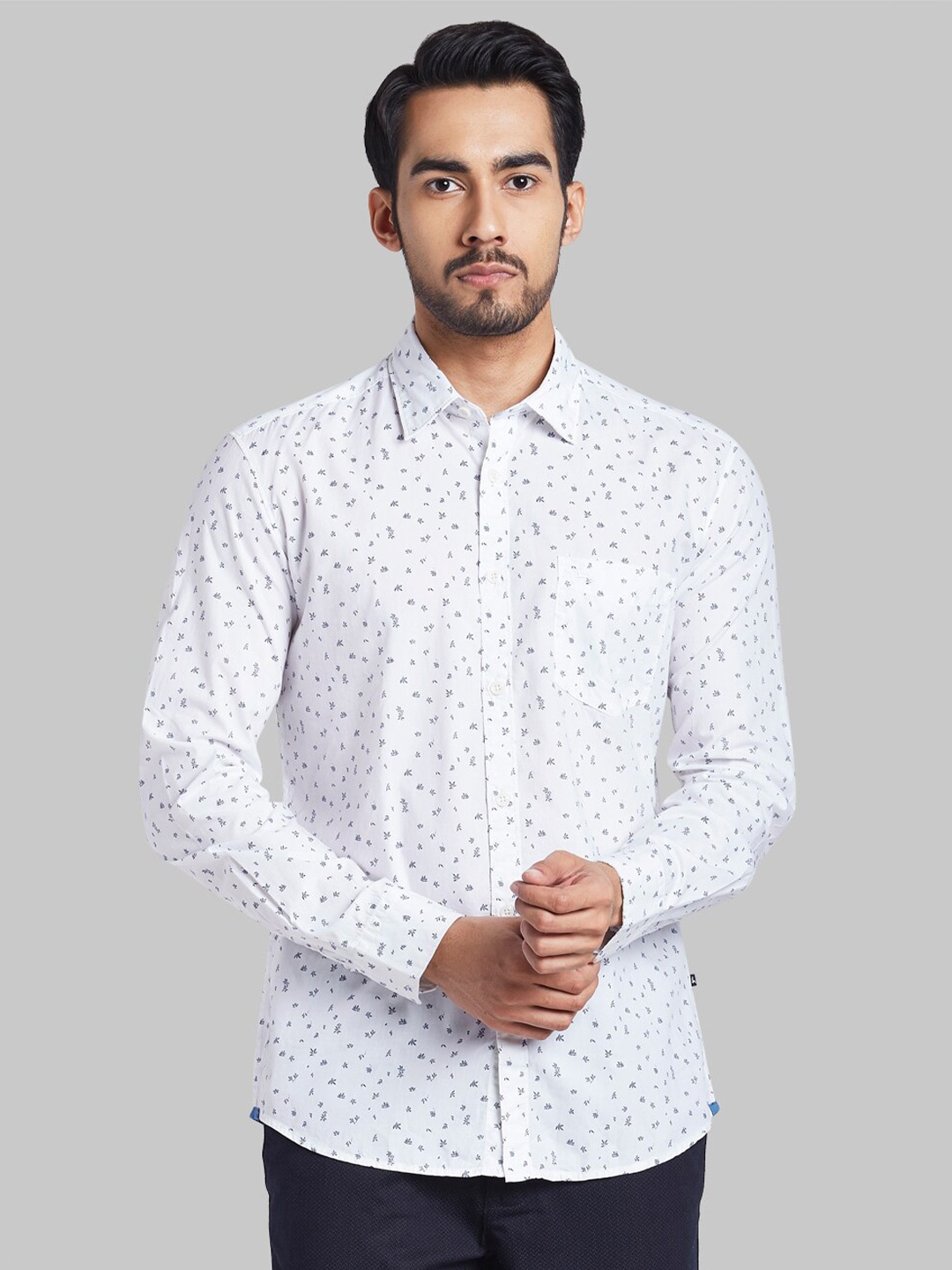 

Parx Men White Slim Fit Printed Casual Shirt