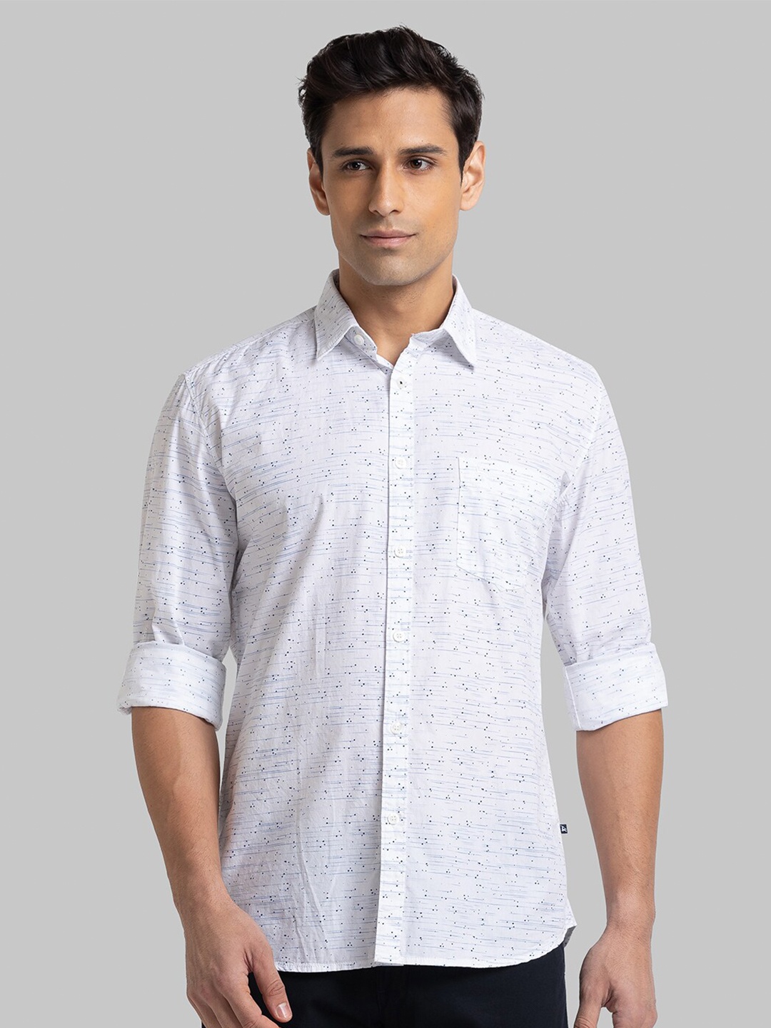 

Parx Men White Slim Fit Printed Casual Shirt