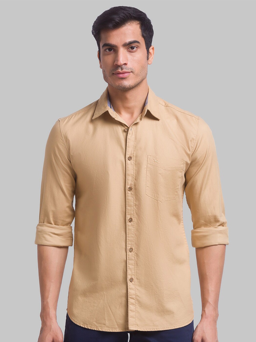 

Parx Men Beige Slim Fit Casual Shirt