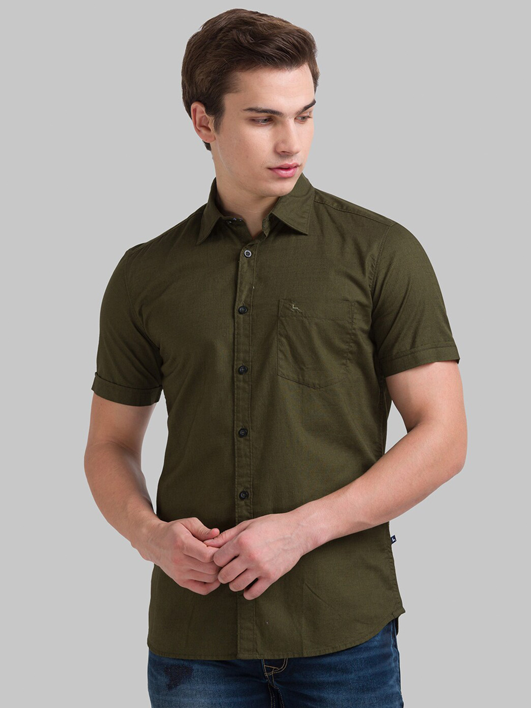 

Parx Men Green Slim Fit Casual Shirt