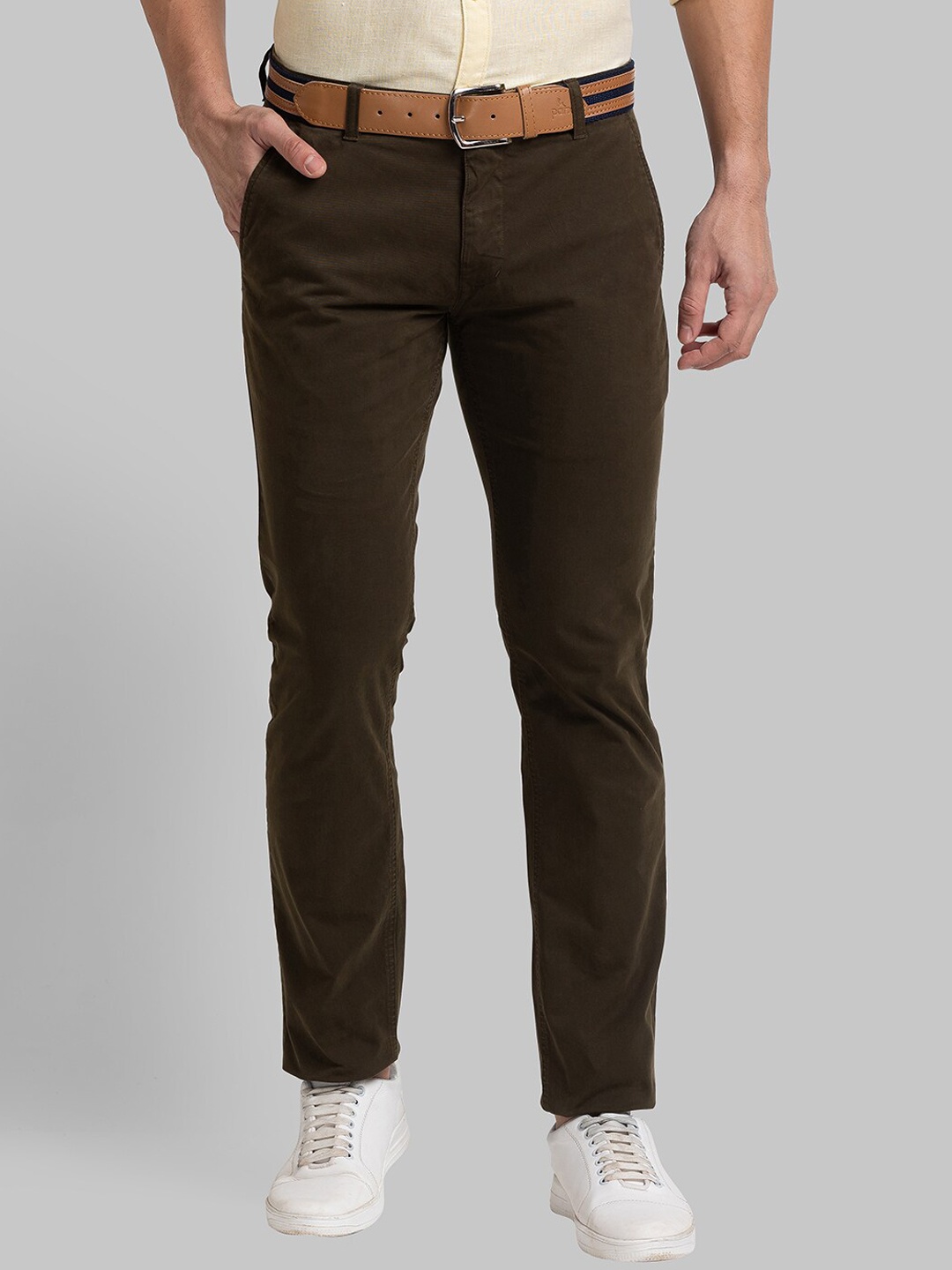

Parx Men Green Tapered Fit Trousers