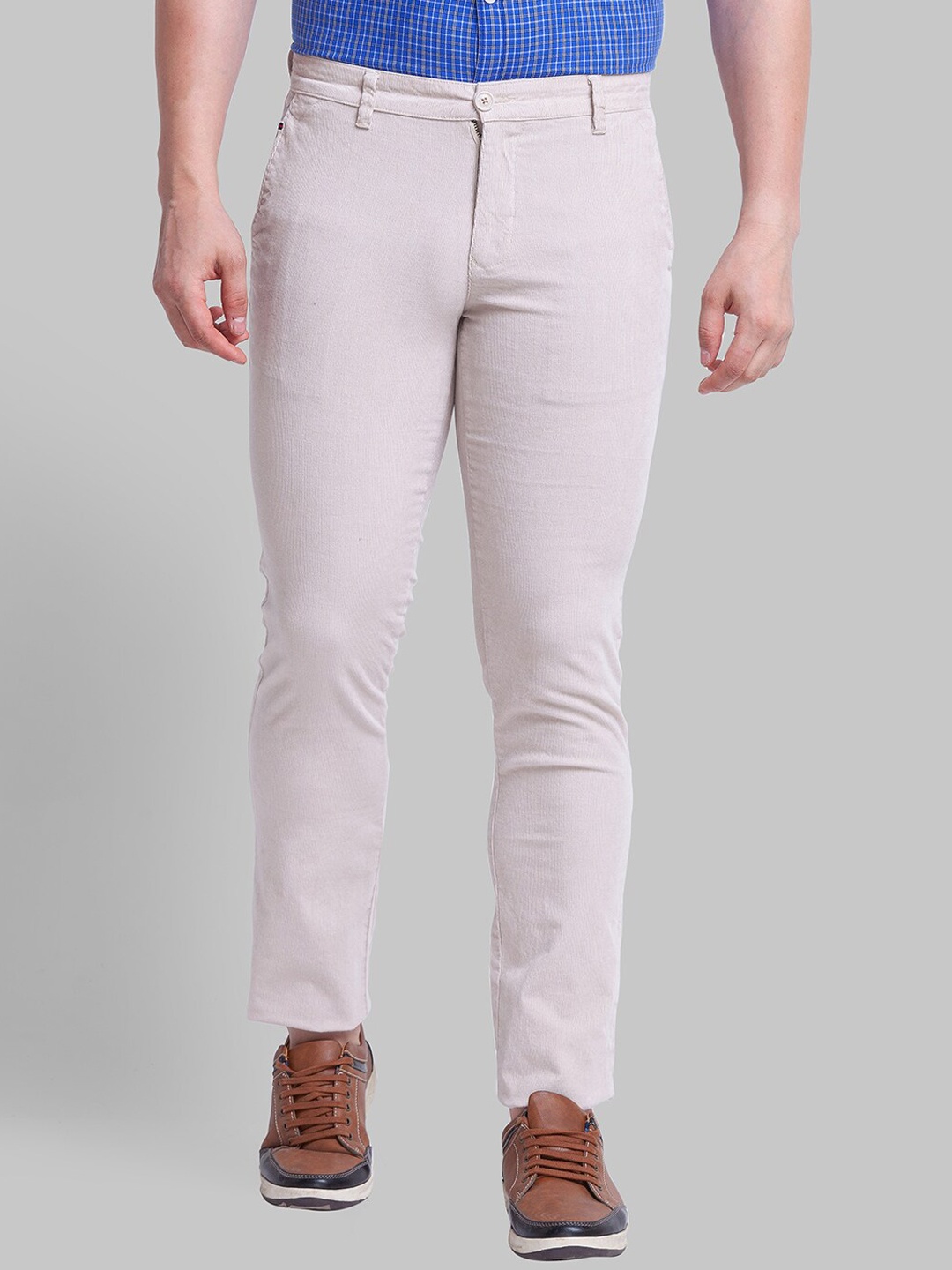 

Parx Men Beige Tapered Fit Trousers