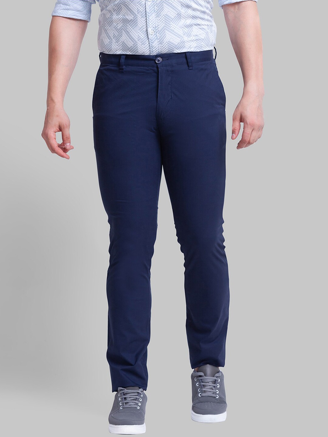 

Parx Men Blue Tapered Fit Trousers