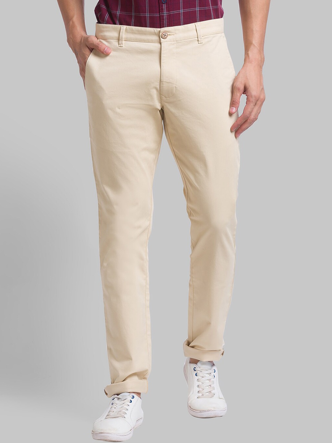 

Parx Men Beige Tapered Fit Trousers