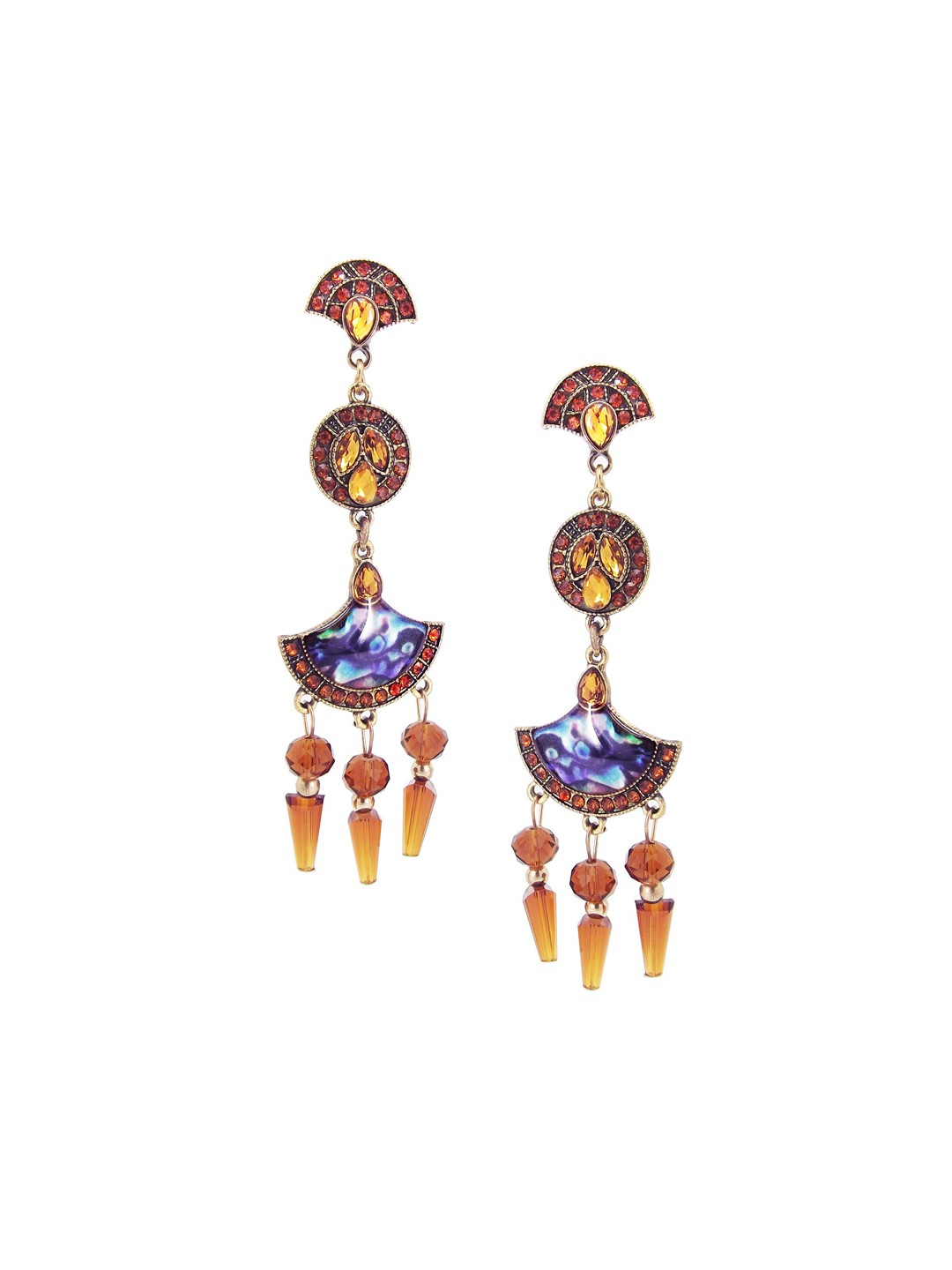 

FEMMIBELLA Yellow Geometric Drop Earrings