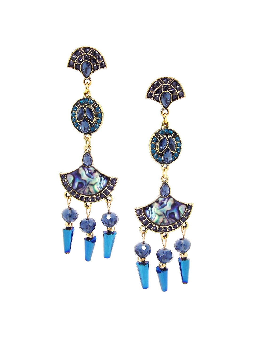 

FEMMIBELLA Blue Geometric Drop Earrings