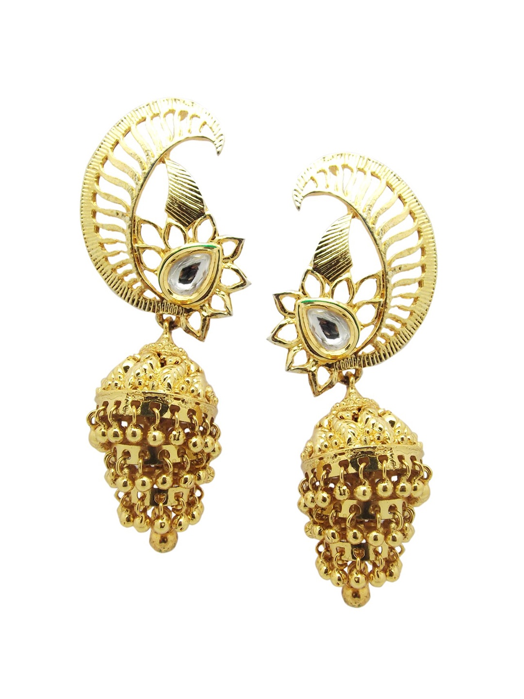 

FEMMIBELLA Women Gold-Plated Geometric Drop Earrings