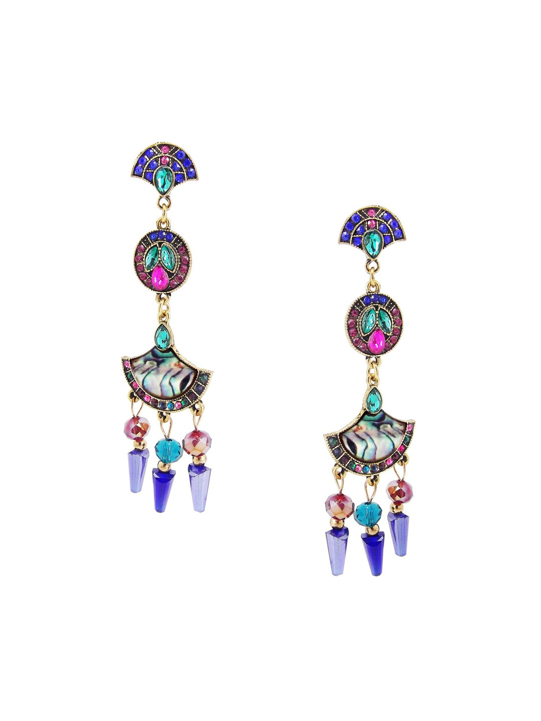 

FEMMIBELLA Blue Geometric Drop Earrings