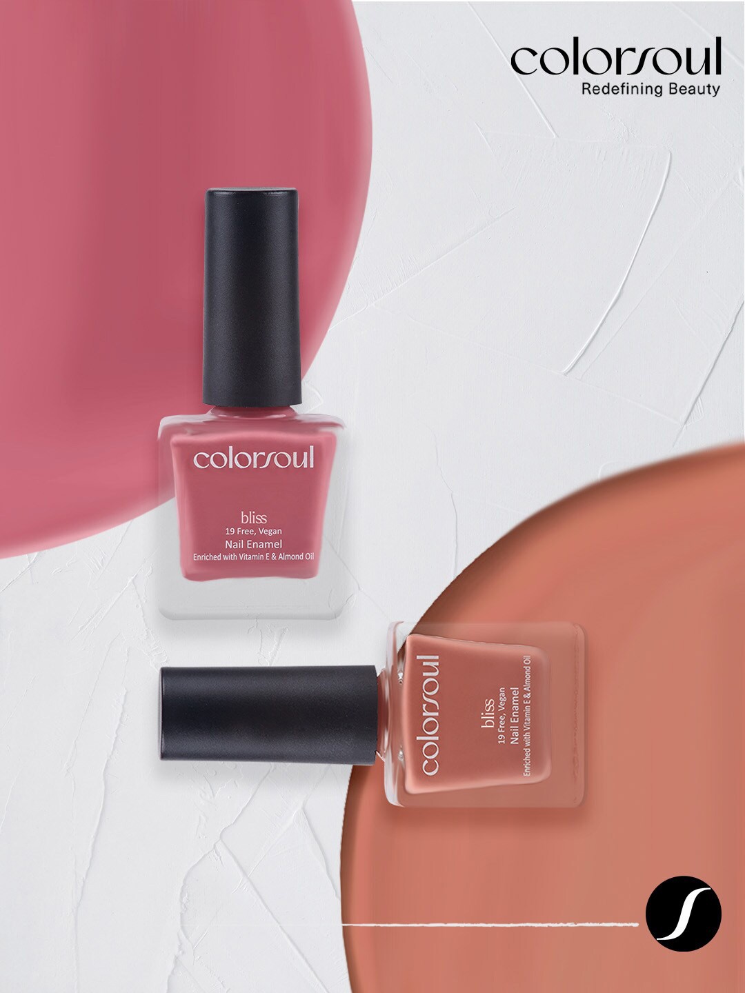 

Colorsoul Set Of 2 Vegan & 19 Free Bliss Nail Enamel with Vitamin E & Almond Oil 8ml Each - Ballerina Pink B05 & Candy Floss B04