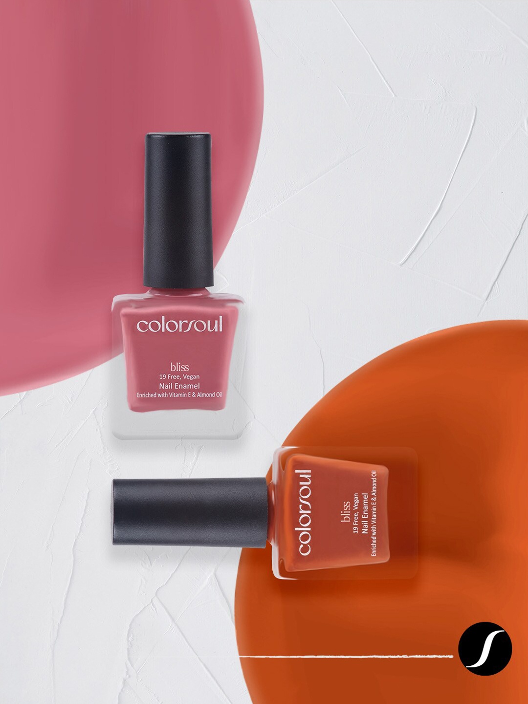 

Colorsoul Set Of 2 Vegan & 19 Free Bliss Nail Enamel with Vitamin E & Almond Oil 8ml Each - Ballerina Pink B05 & Candy Floss B04