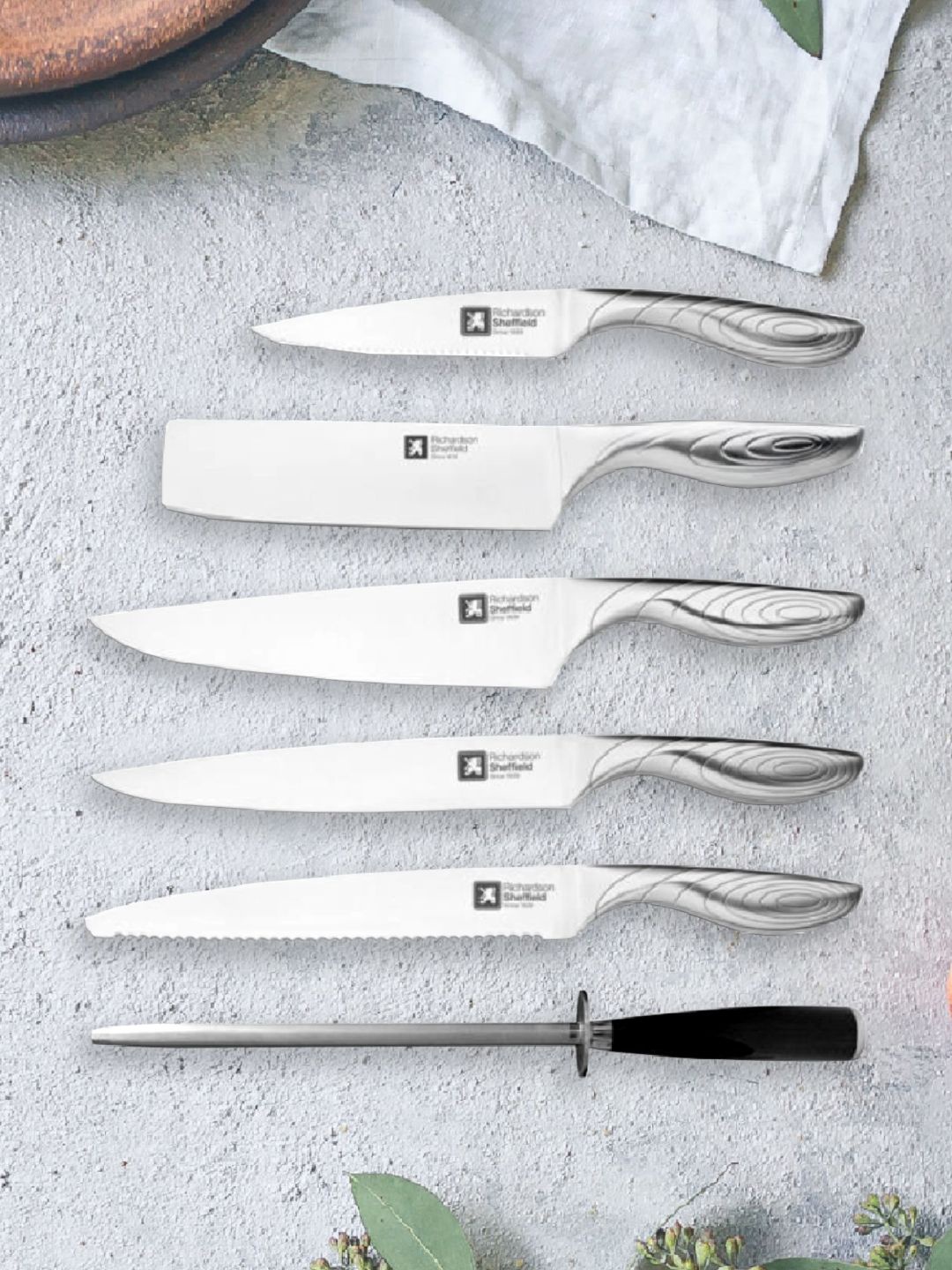 

Richardson Sheffield Set of 6 Silver Solid Stainless Steel Knifes