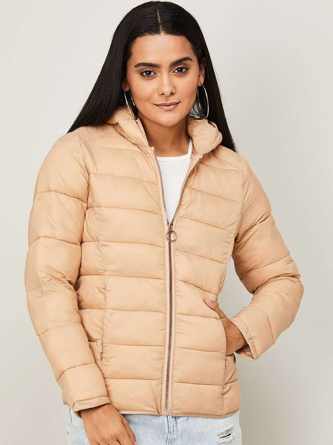 

CODE by Lifestyle Women Beige Lightweight Puffer Jacket