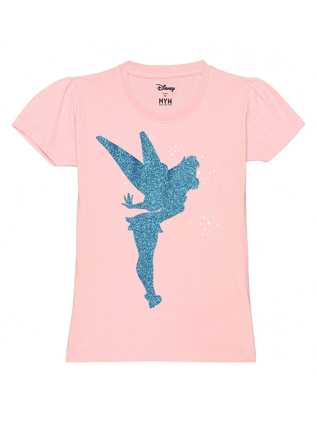 

Disney by Wear Your Mind Girls Pink Printed Applique T-shirt