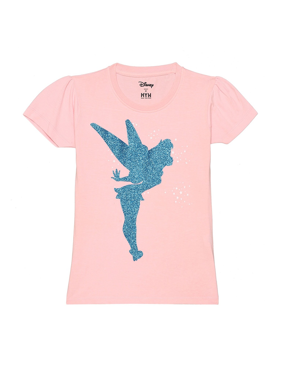 

Disney by Wear Your Mind Girls Pink Printed Applique T-shirt