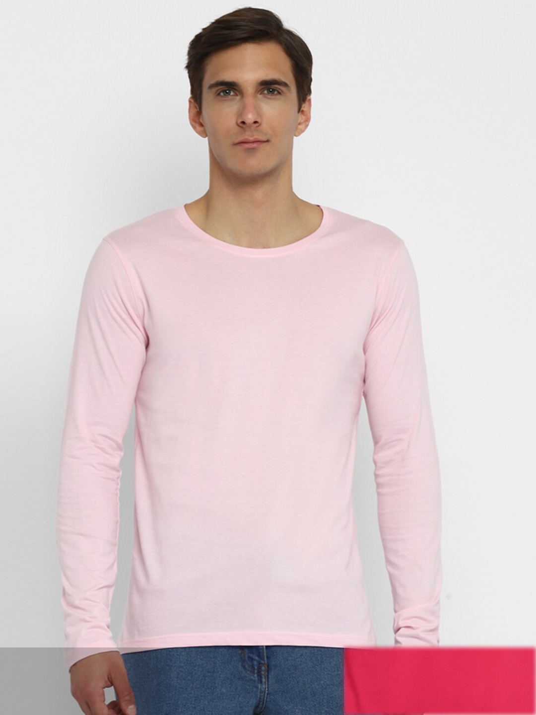 

appulse Men Pink 2 Drop-Shoulder Sleeves T-shirt