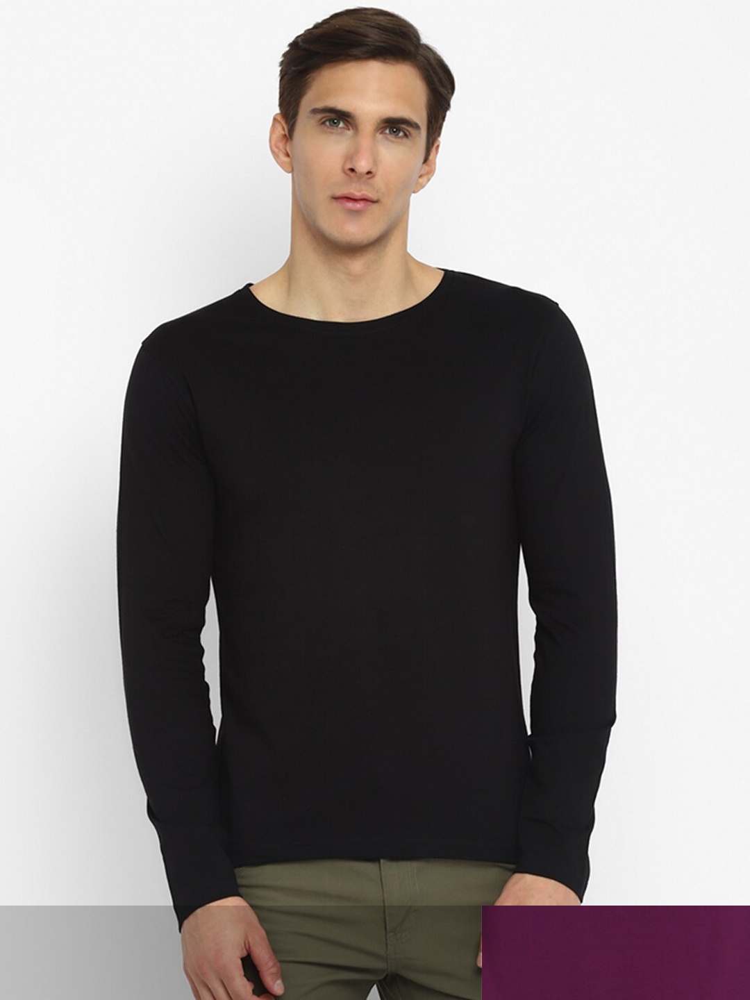 

appulse Men Purple 2 Raw Edge T-shirt