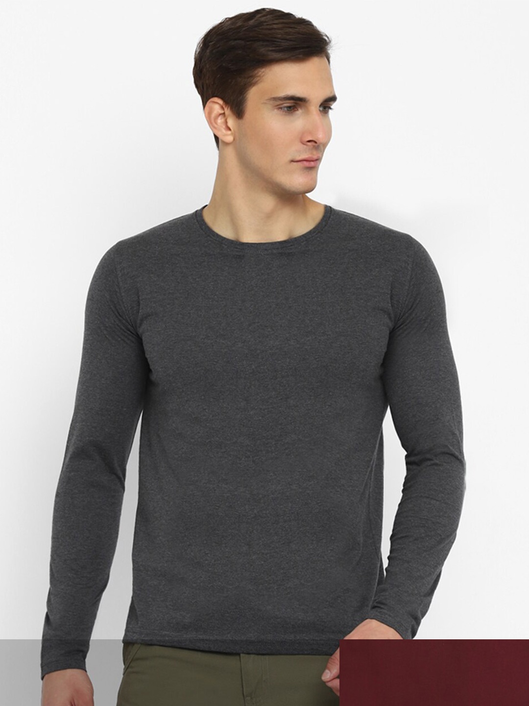 

appulse Men Maroon 2 Henley Neck T-shirt