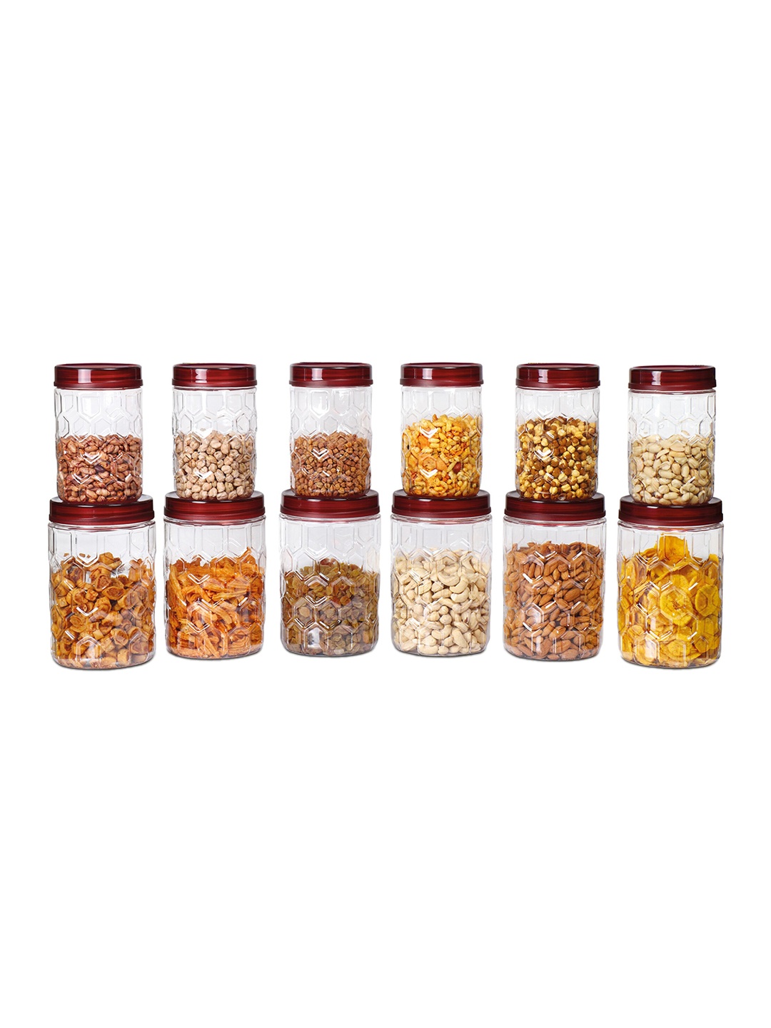 

Milton Hexa 6 Set of 12 Brown Pet Jars 6 Pcs x 530 ml & 6 Pcs x 1.24 L