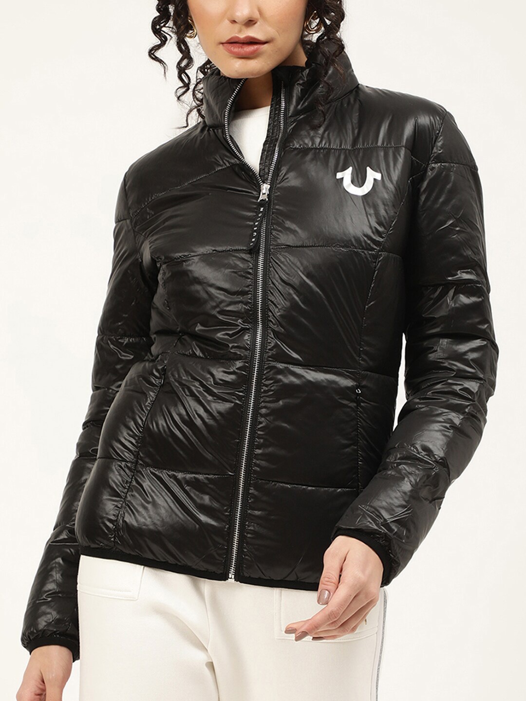 

True Religion Women Black Lightweight Puffer Jacket