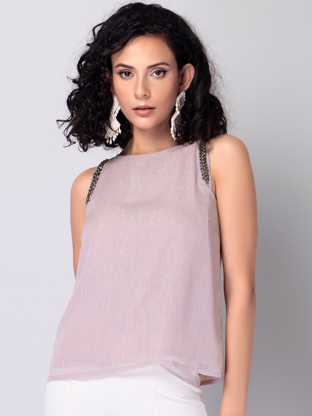

FabAlley Pink Georgette Top