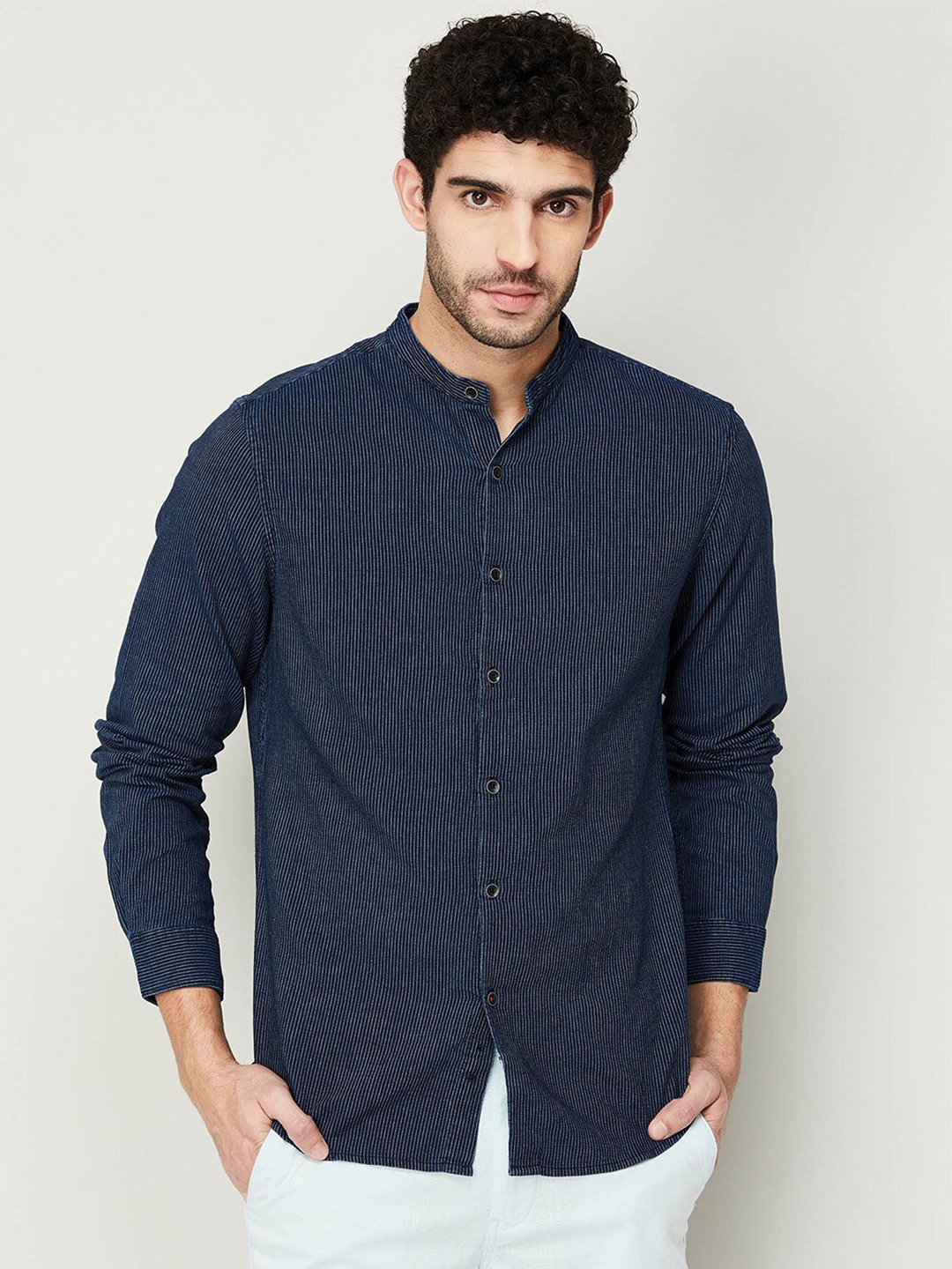 

Fame Forever by Lifestyle Men Navy Blue Printed Casual Shirt