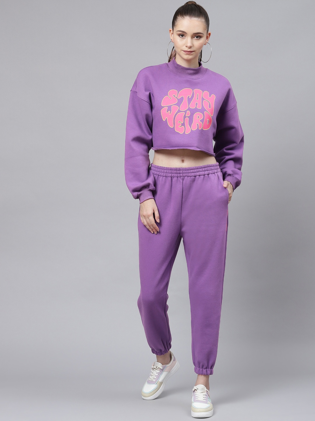 

Laabha Women Purple Printed Track Suit