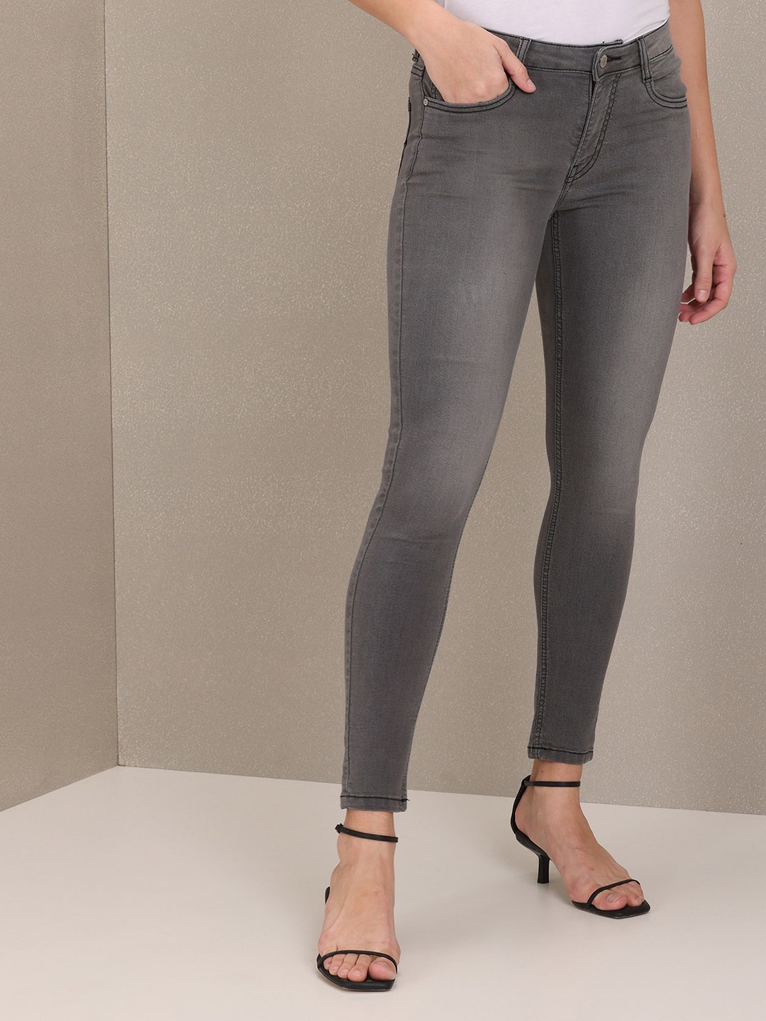 

U S Polo Assn Women Women Grey Super Skinny Fit Light Fade Stretchable Jeans