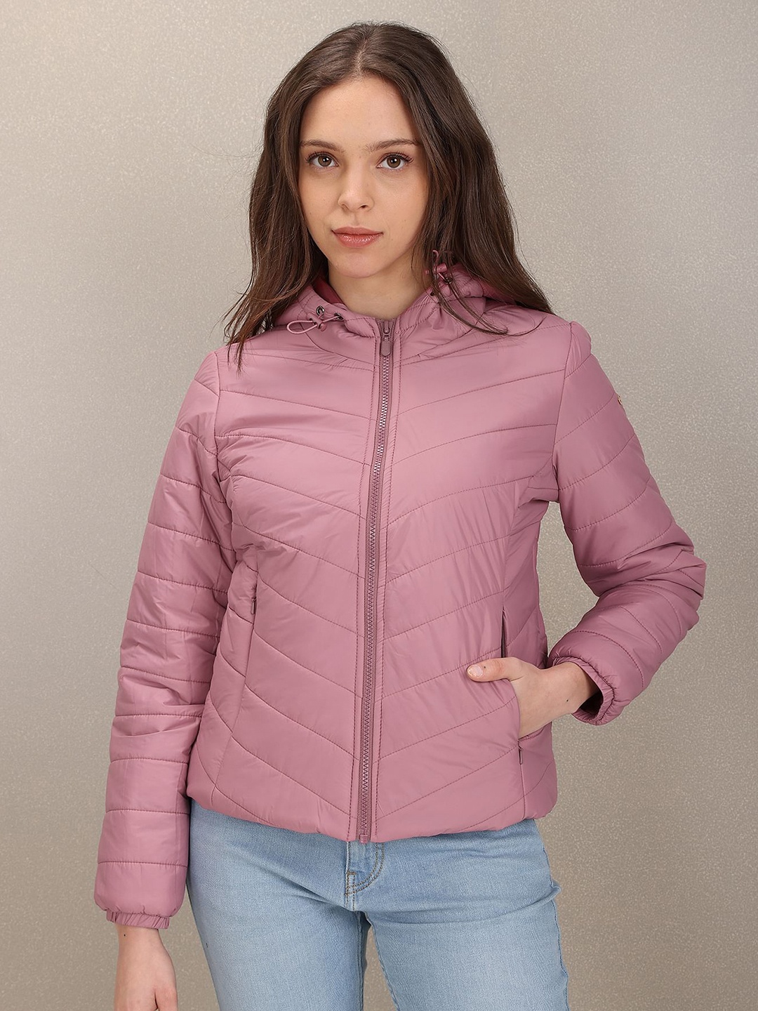 

U.S. Polo Assn. Women Pink Hooded Quilted Jacket