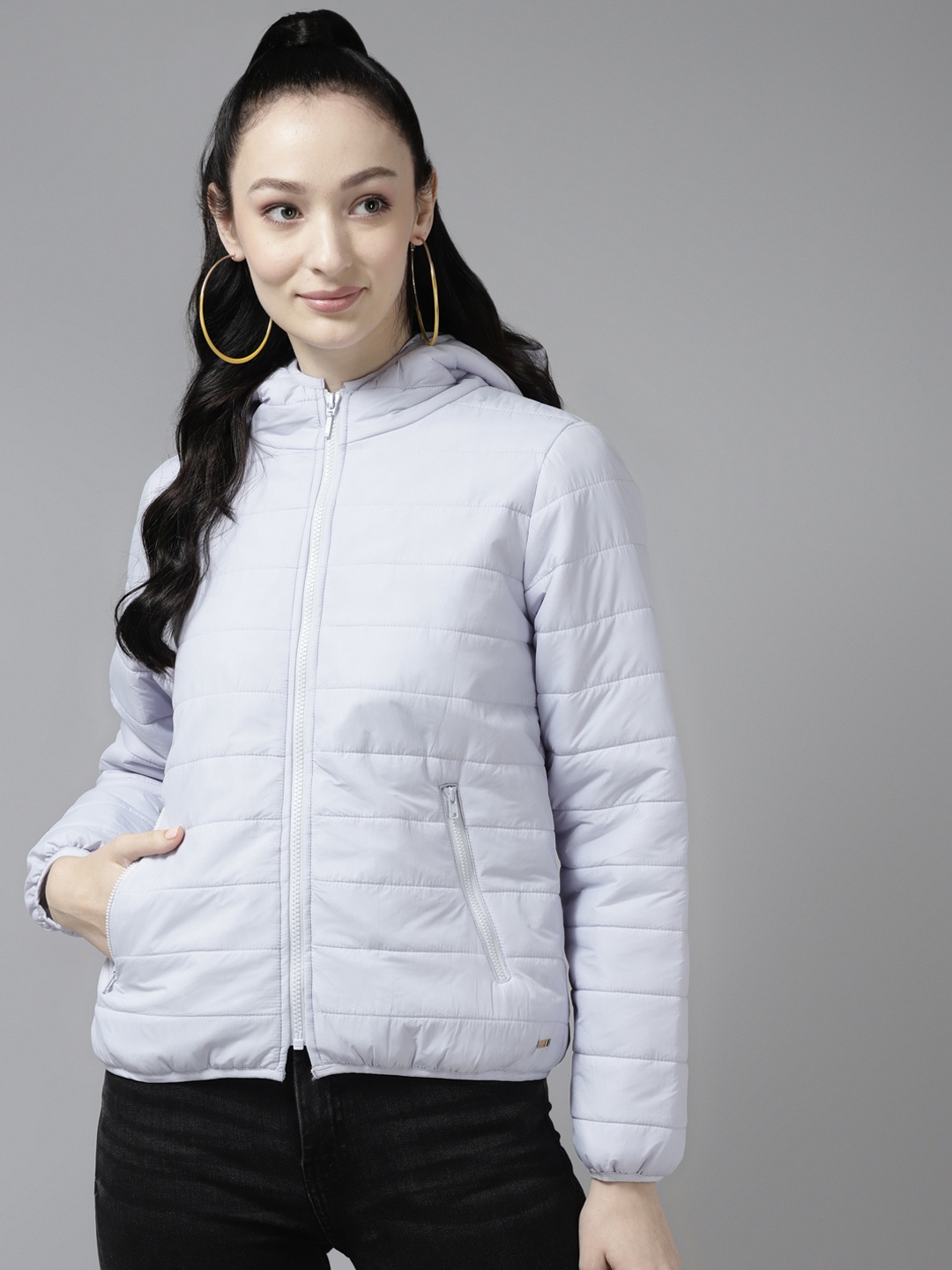 

U S Polo Assn Women Blue Solid Padded Jacket